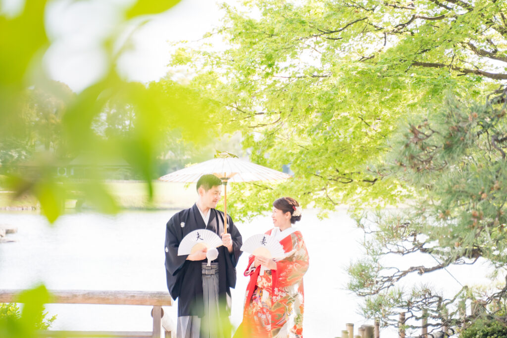 岡山・倉敷前撮りフォトウェディングカメラマン宗村和磨NEMURA FILMS岡山後楽園や倉敷美観地区や吉備津神社での河津桜と撮影する結婚式写真ブライダルフォト開花から16日後倉敷美観地区2