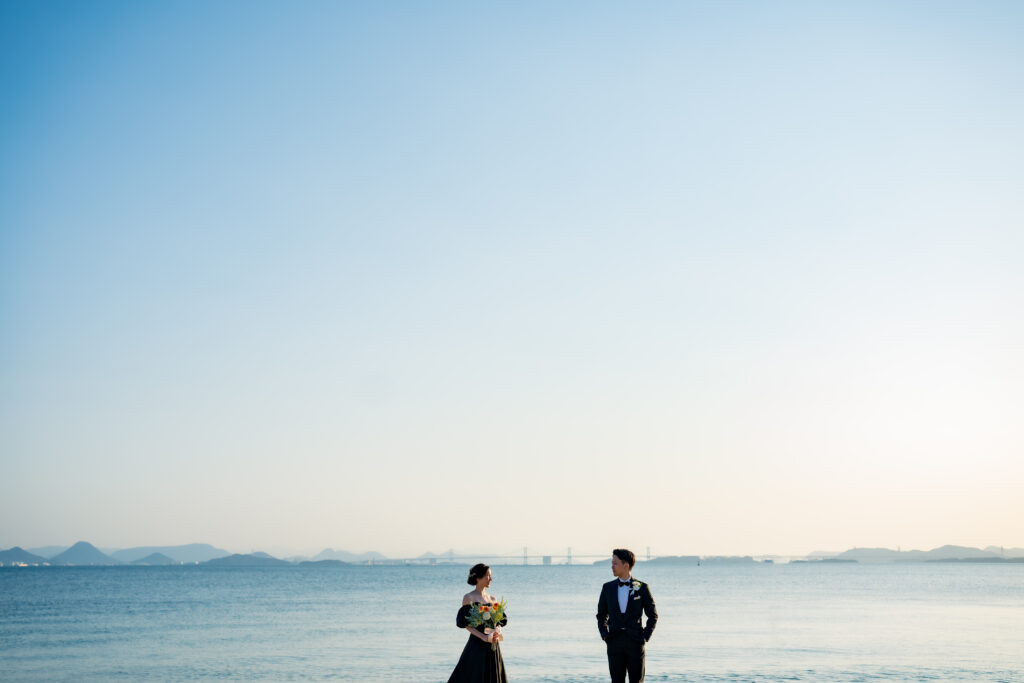 結婚式前撮りや岡山でのフォトウェディングがお得に撮影ネムラフィルムズ2024新作BLACKドレス016007