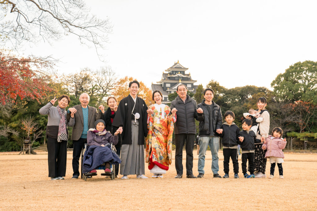 撮りフォトウェディング岡山での10月に撮影された紅葉時期の実際の写真お日にち選びの参考に124