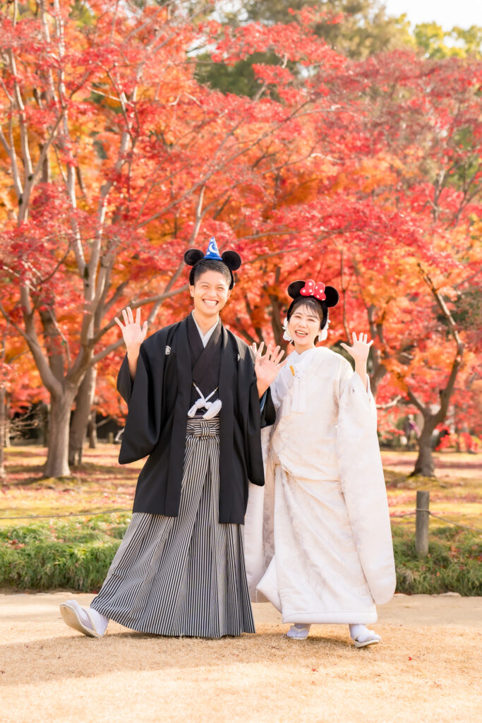 撮りフォトウェディング岡山での10月に撮影された紅葉時期の実際の写真お日にち選びの参考に143