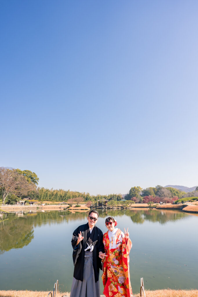 撮りフォトウェディング岡山での10月に撮影された紅葉時期の実際の写真お日にち選びの参考に161