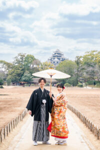 オールインクルーシブ岡山県でお得に冬のフォトウェディングや前撮り２０２６岡山後楽園梅の事例0005