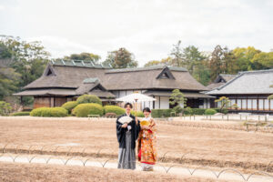 オールインクルーシブ岡山県でお得に冬のフォトウェディングや前撮り２０２６岡山後楽園梅の事例0006