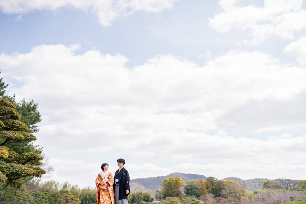 オールインクルーシブ岡山県でお得に冬のフォトウェディングや前撮り2026岡山後楽園梅の事例0008