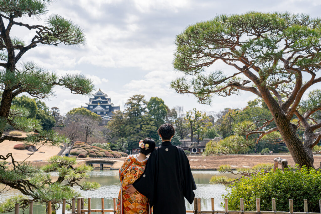 オールインクルーシブ岡山県でお得に冬のフォトウェディングや前撮り2026岡山後楽園梅の事例0009