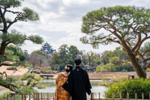 オールインクルーシブ岡山県でお得に冬のフォトウェディングや前撮り２０２６岡山後楽園梅の事例0009