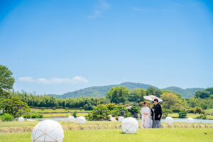 岡山で結婚式の前撮りフォトウェディングプロカメラマン目線で新緑の魅力をご紹介2026夏限定LITEプラン早割でさらにお得後楽園0002000300040005