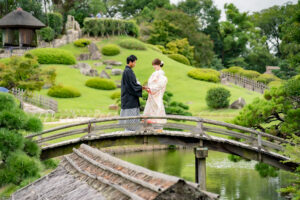 岡山で結婚式の前撮りフォトウェディングプロカメラマン目線で新緑の魅力をご紹介2026夏限定LITEプラン早割でさらにお得後楽園281516