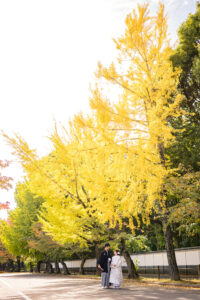 岡山後楽園での前撮りフォトウェディング和装をお得にネムラフィルムズ2