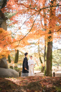 岡山後楽園での紅葉前撮りウェディングフォトはいつまで撮影できるのか実際に撮影された写真を日付別に紹介32