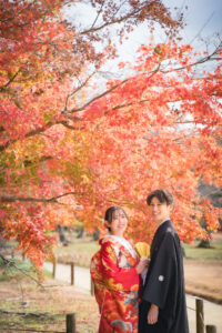 岡山後楽園での紅葉前撮りウェディングフォトはいつまで撮影できるのか実際に撮影された写真を日付別に紹介34