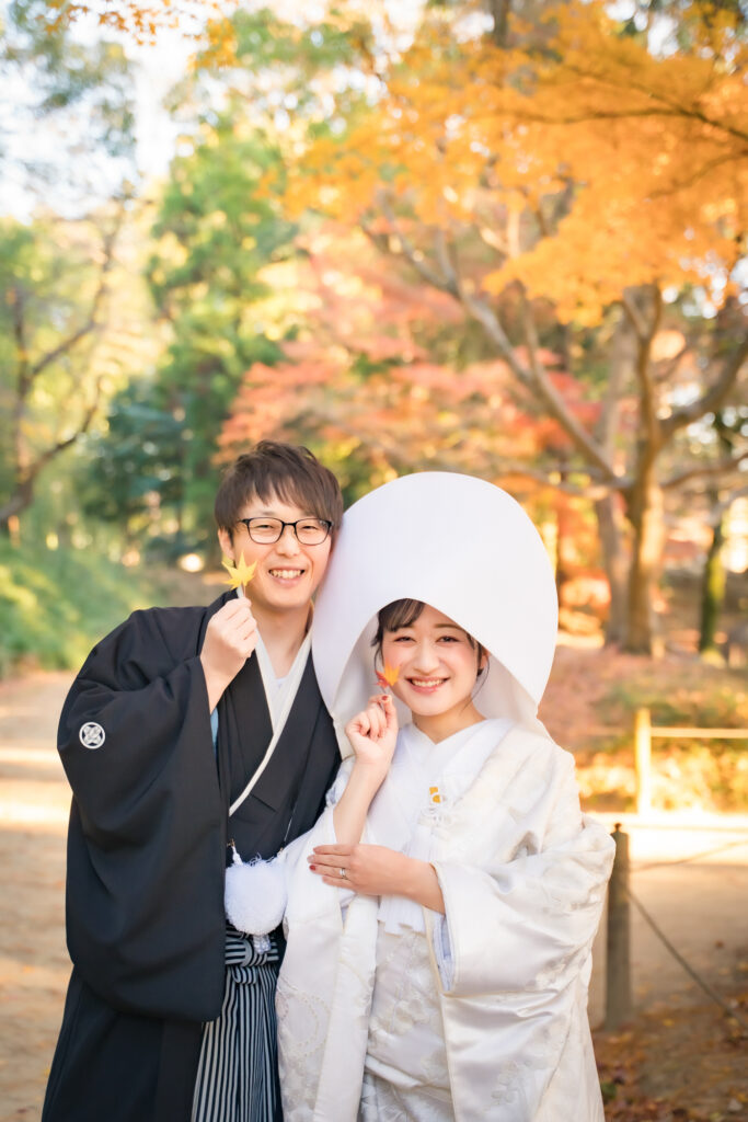 岡山後楽園での紅葉前撮りウェディングフォトはいつまで撮影できるのか実際に撮影された写真を日付別に紹介36
