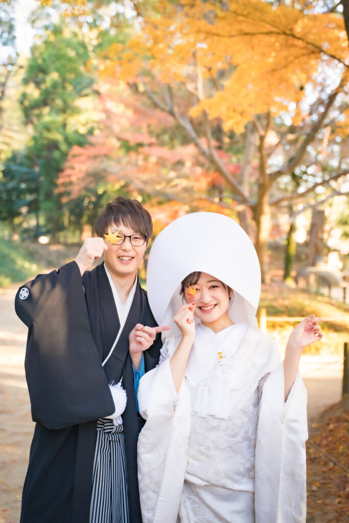 岡山後楽園での紅葉前撮りウェディングフォトはいつまで撮影できるのか実際に撮影された写真を日付別に紹介37