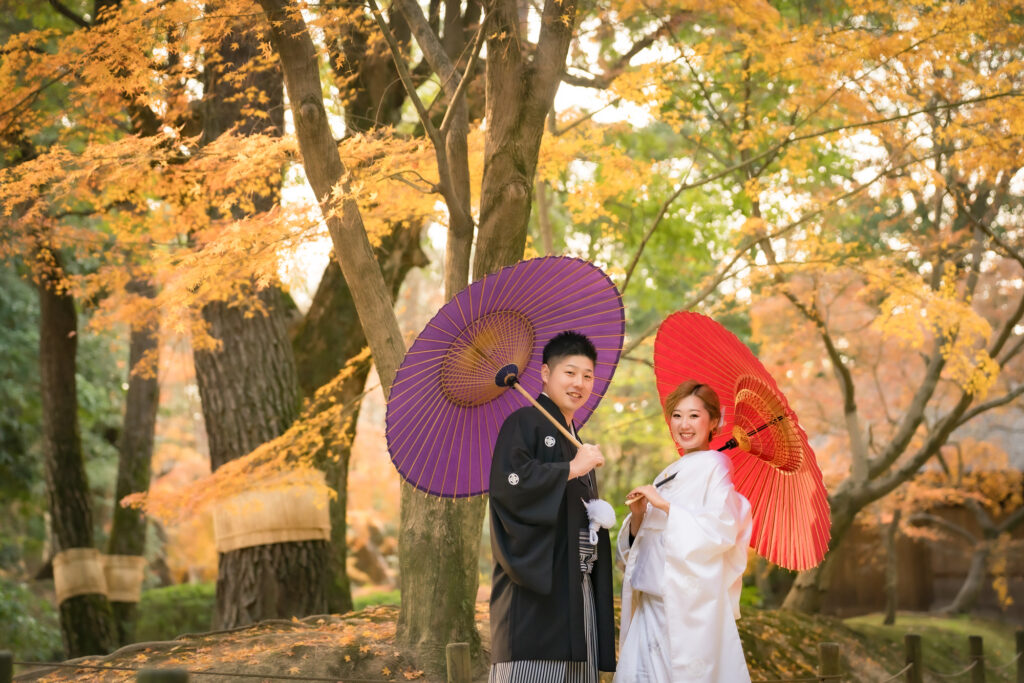 圧倒的情報量岡山後楽園での紅葉前撮りウェディングフォトはいつまで撮影できるのか実際に撮影された写真を日付別に紹介51